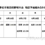 【夏の高校野球】令和２年夏季岩手県高校野球大会　地区予選抽選会日程、発表